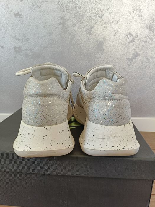Sneakersy r.38 Venezia skóra naturalna ażurowe siatka srebrne