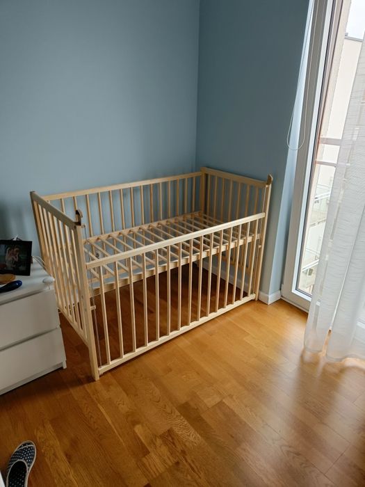 Łóżeczko dziecięce 3w1 trzypoziomowe + materac