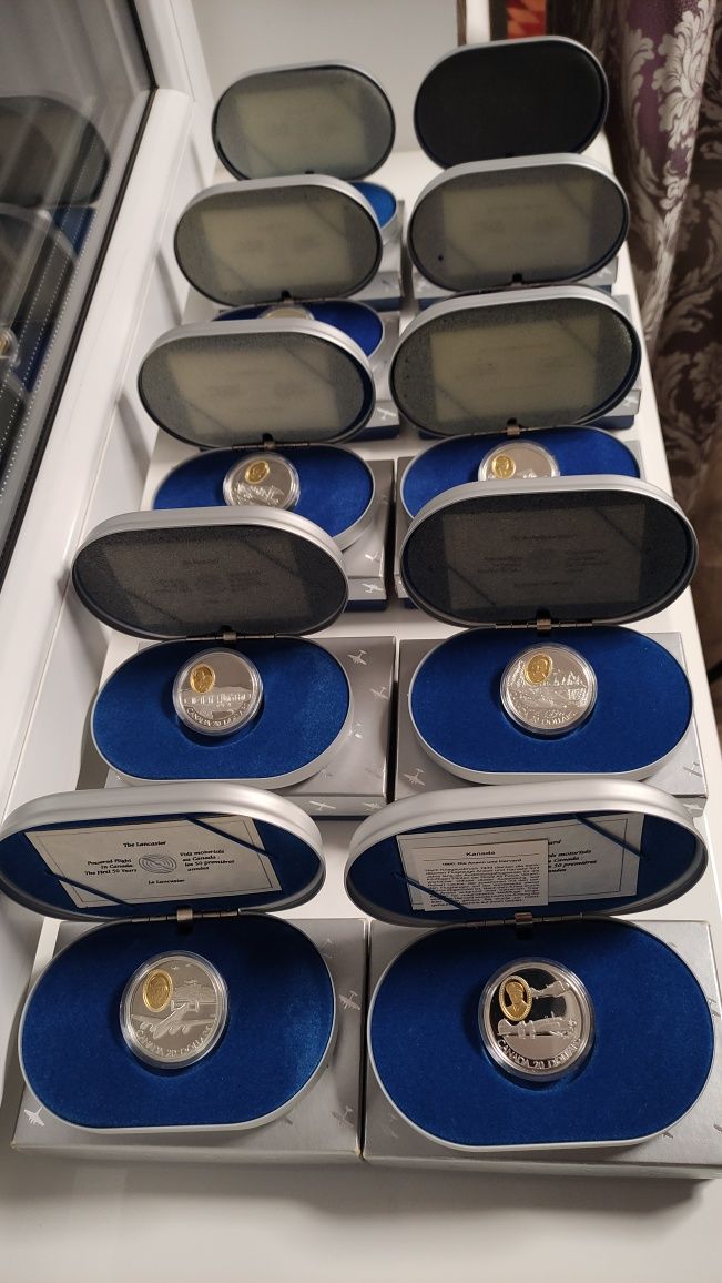 Срібні монети Канада,Австралії. Авіація.Літаки. 1oz 999 і 31.103 г 925