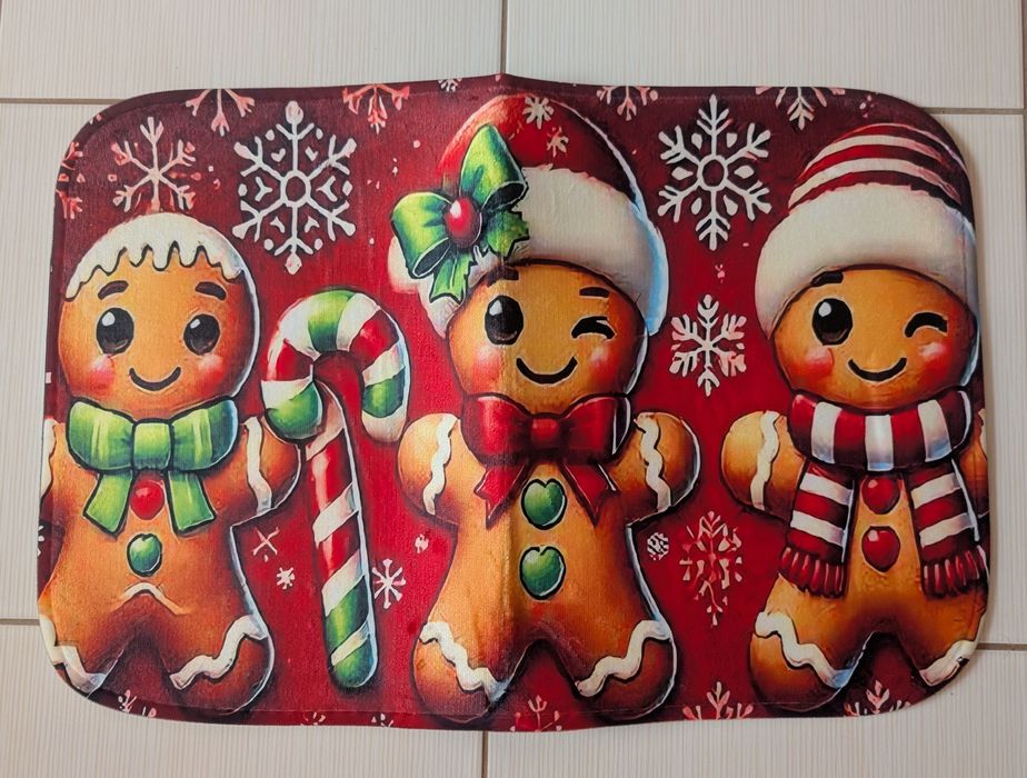 Dywanik chodnik świąteczny mata wycieraczka pierniki piernikowe ludki