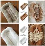 Kokon niemowlęcy snuggle dwustronny Teddy me biały beżowy organic