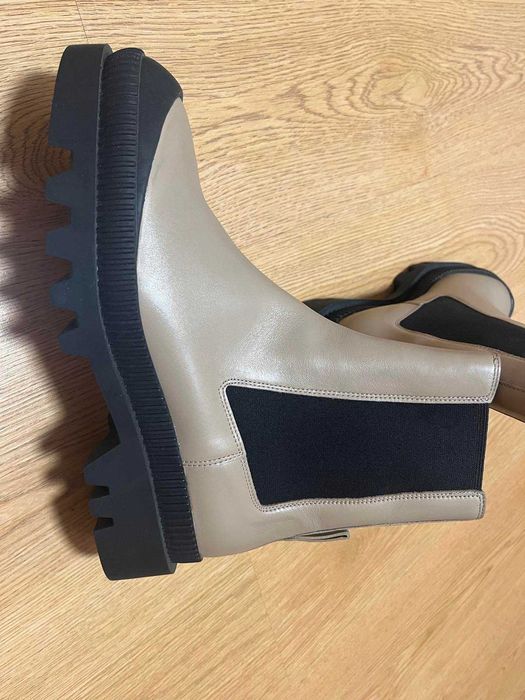 Шкіряні черевики челсі демісезонні Massimo Dutti