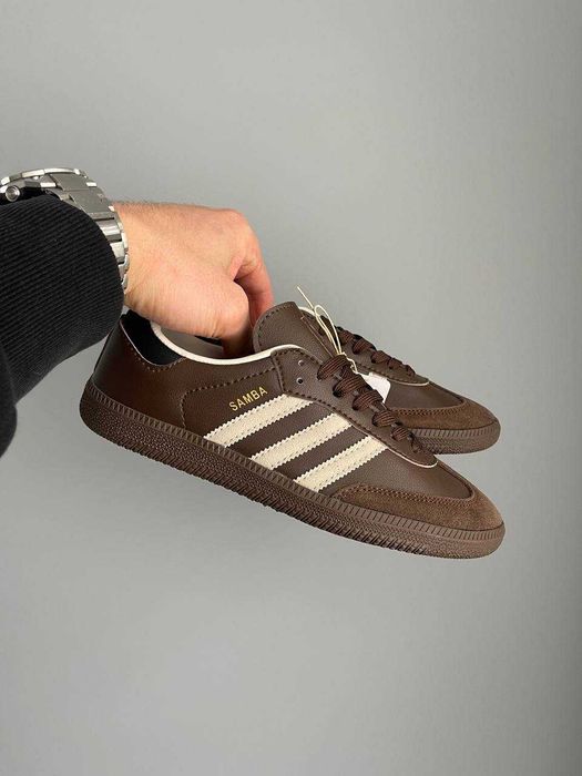 Кросівки Adidas Samba OG Dark Brown Beige Gum premium