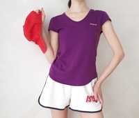 Violet sporty top T-shirt cotton Fioletowy bawełniany T-shirt bluzka