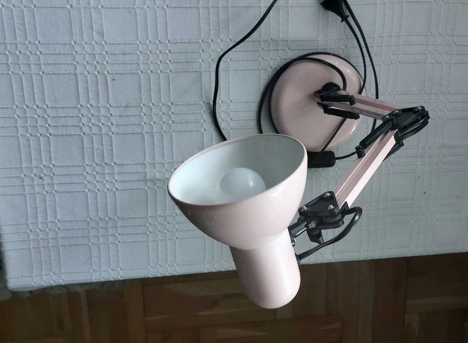 Komplet: lampa/plafon okrągły + dwa kinkiety + lampka biurkowa