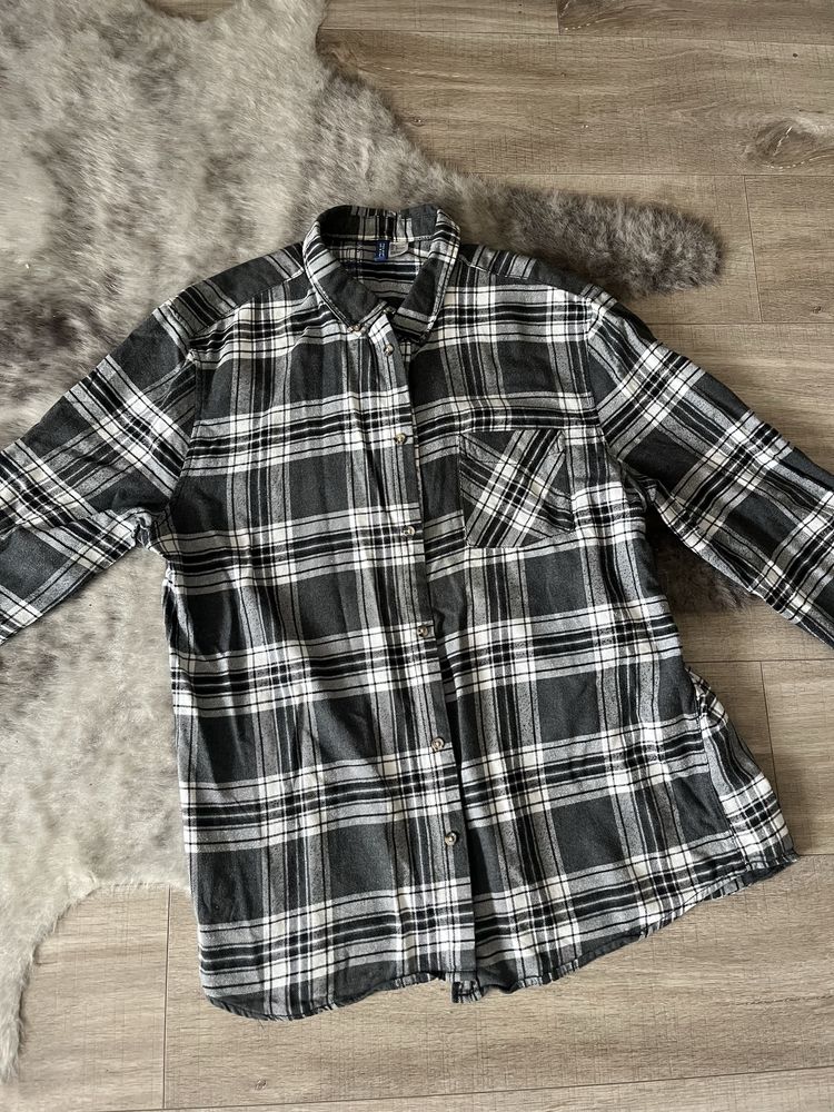 Szara koszula w kratkę H&M
