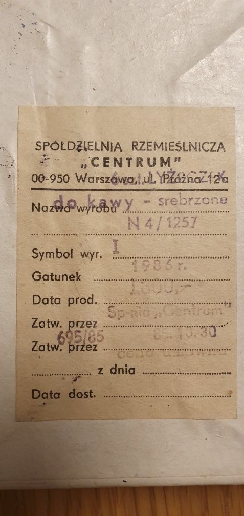 Srebrzone, posrebrzane łyżeczki do kawy, PRL, 1986rok