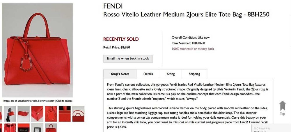 Torba Fendi 2jours Elite vitello medium Rosso Scarlet