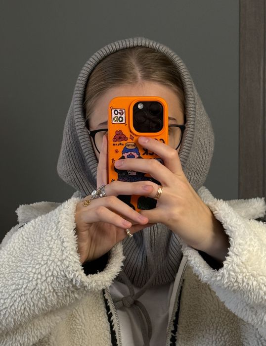 Жіночий теплий капор / шапка-капюшон / вʼязана шапка балаклава