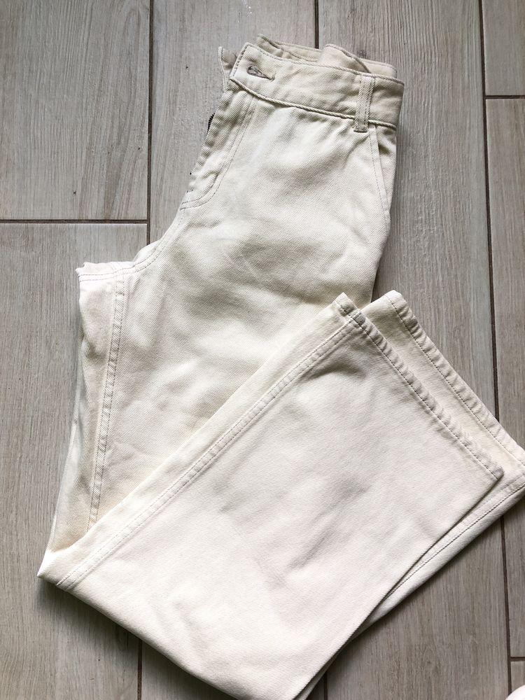 Джинси джинсы брюки карго широкі бежеві беж h&m 38 10 M