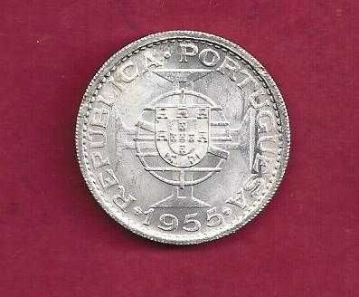 Angola  ex--colonia  20 Escudos  1955  Soberba  Prata