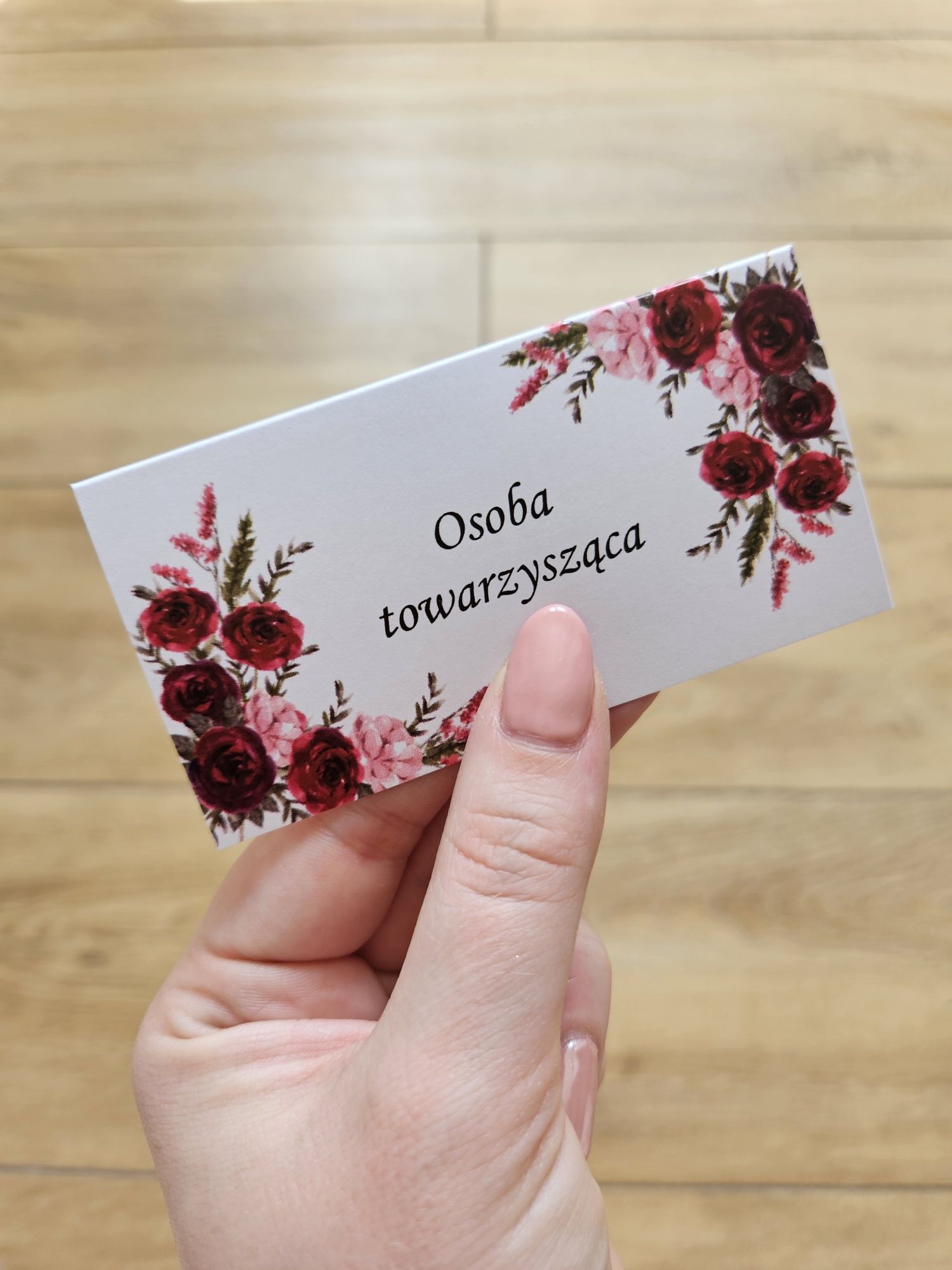 Winietki kwiatowe na stół ślub chrzest wesele przyjęcie
