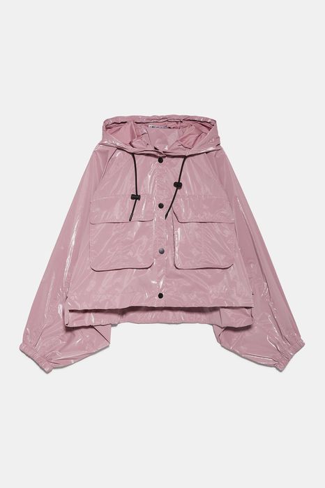 Жіноча коротка куртка вітрівка дощовик з капюшоном Zara - S - M