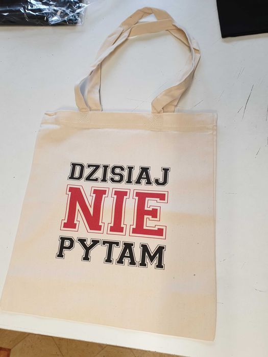 torba materiałowa ecru na zakupy płócienna dla nauczyciela