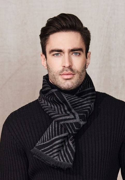 Кашне чоловіче чорно-сірого кольору