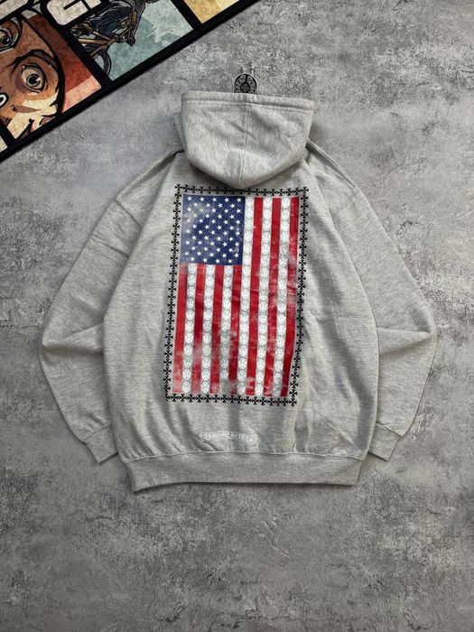 Худи зип Chrome Hearts USA серое