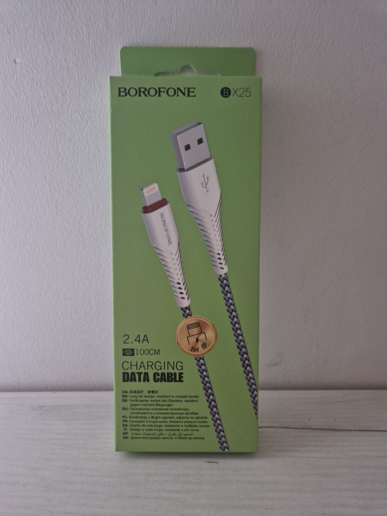 Borofone Kabel BX25 Powerful - USB na Lightning - 2,4A 1 metr biały