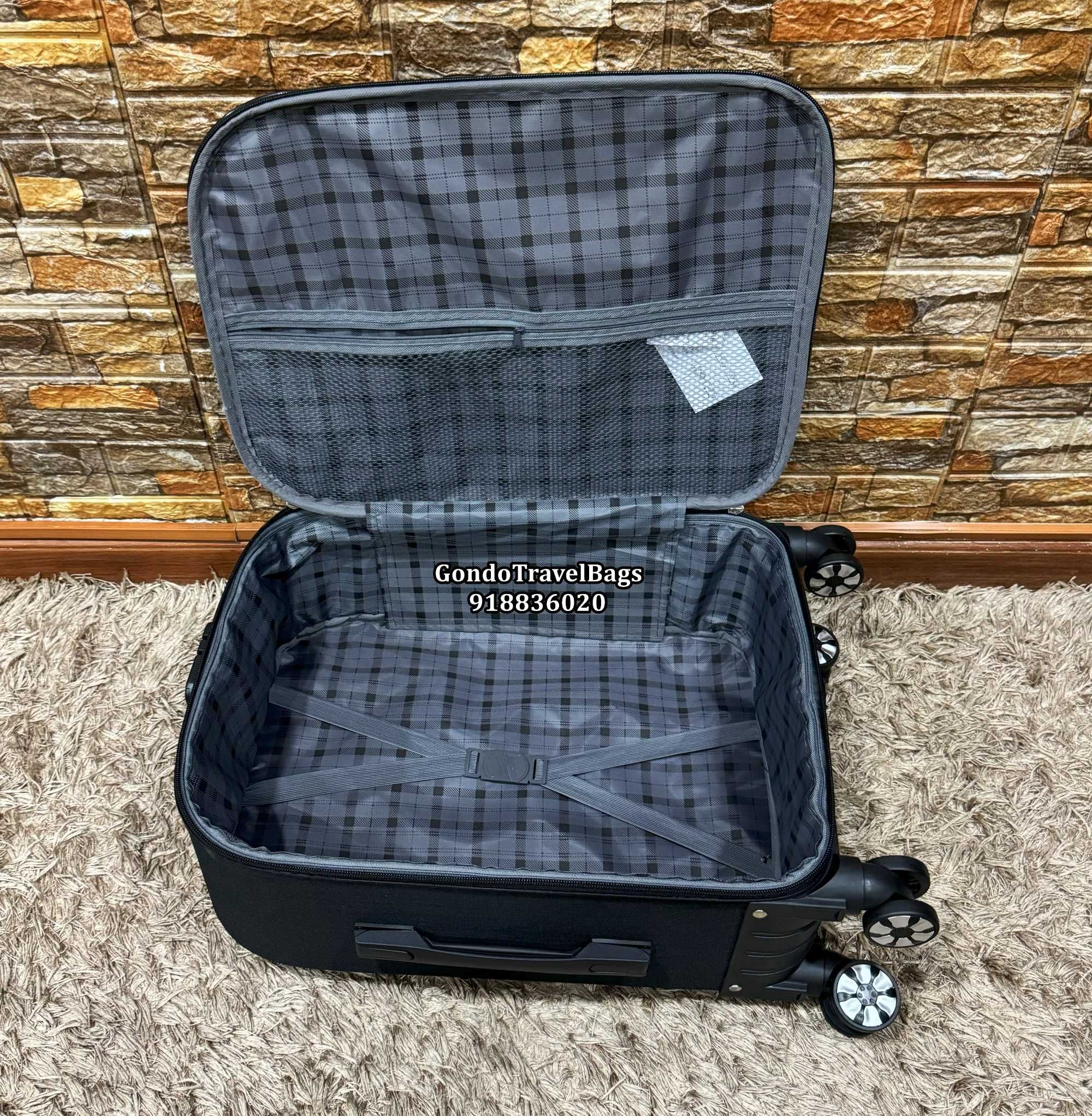Mala Cabine 10Kg Poliéster/Tecido - NOVAS - Com Trolley Viagem