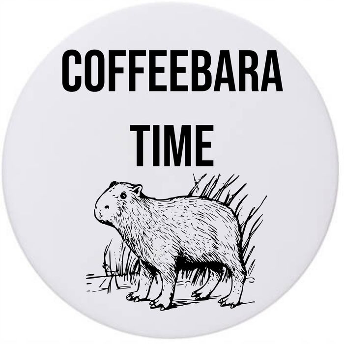 Podkładki ceramiczne pod Kubek x4 COFFEEBARA TIME KAPIBARA CAPIBARA