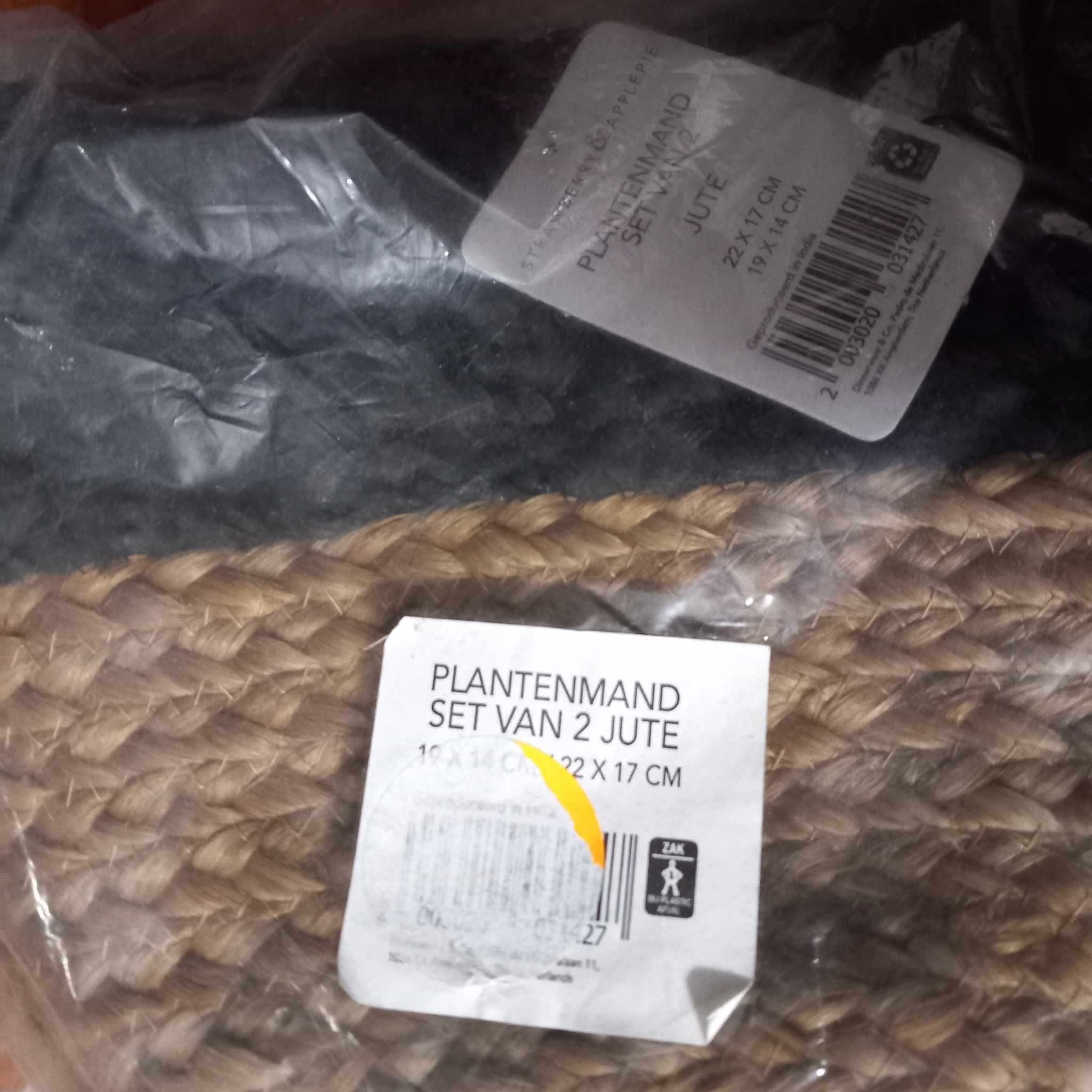2 cestas de Juta para decoração NOVO