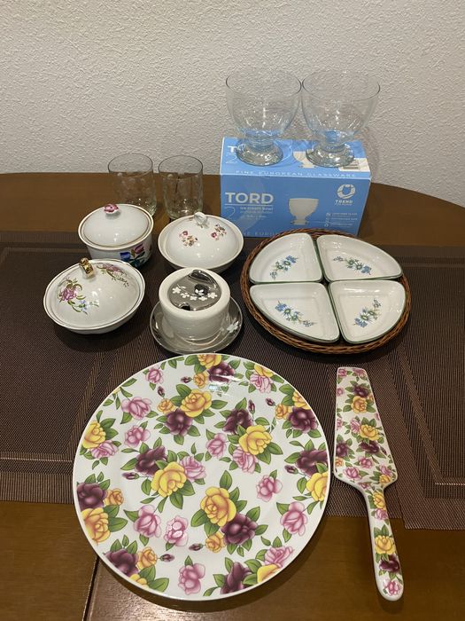 Посуда, салатница, сахарницы, маслянки, креманки, тортовница