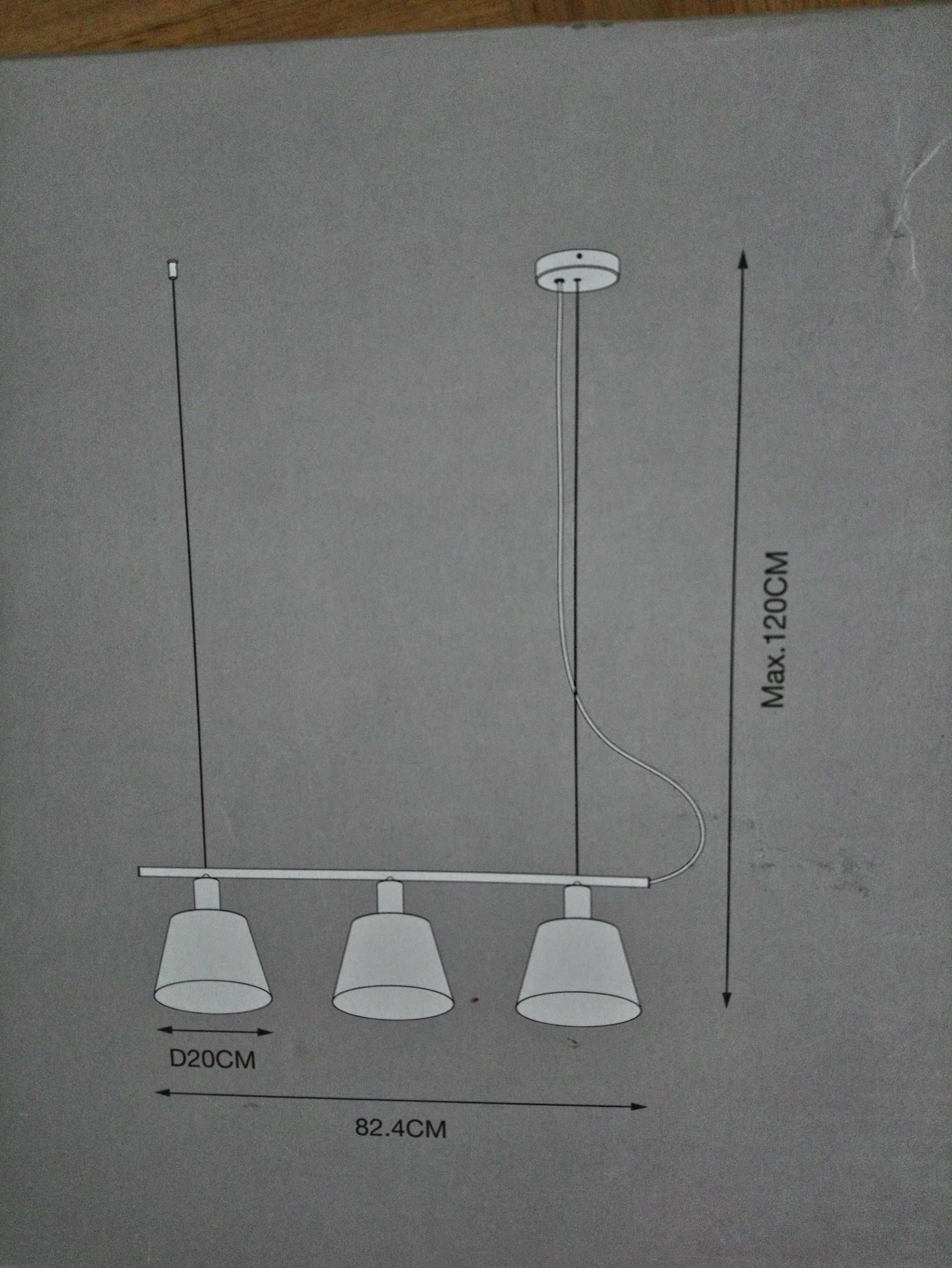 Lampa wisząca szara nowa w oryginalnym opakowaniu