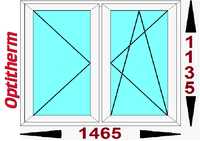 Okna PCV Sonarol Moderntherm 1465 x 1135 O18 typowe wymiary od ręki