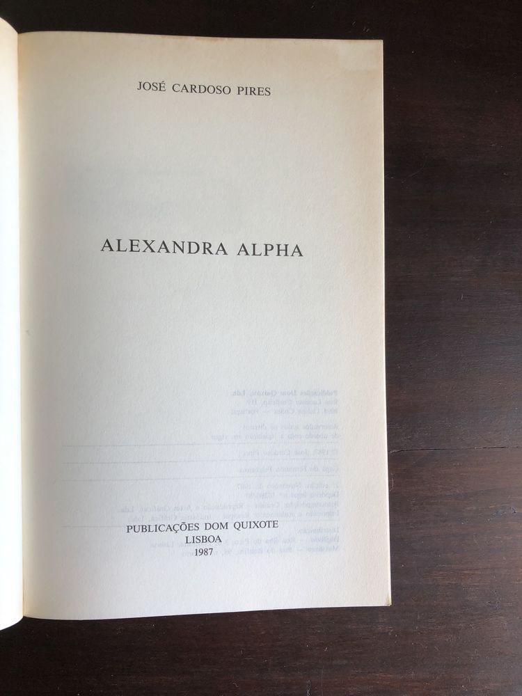 JOSÉ CARDOSO PIRES Alexandra Alpha O Delfim Corpo-delito De Profundis