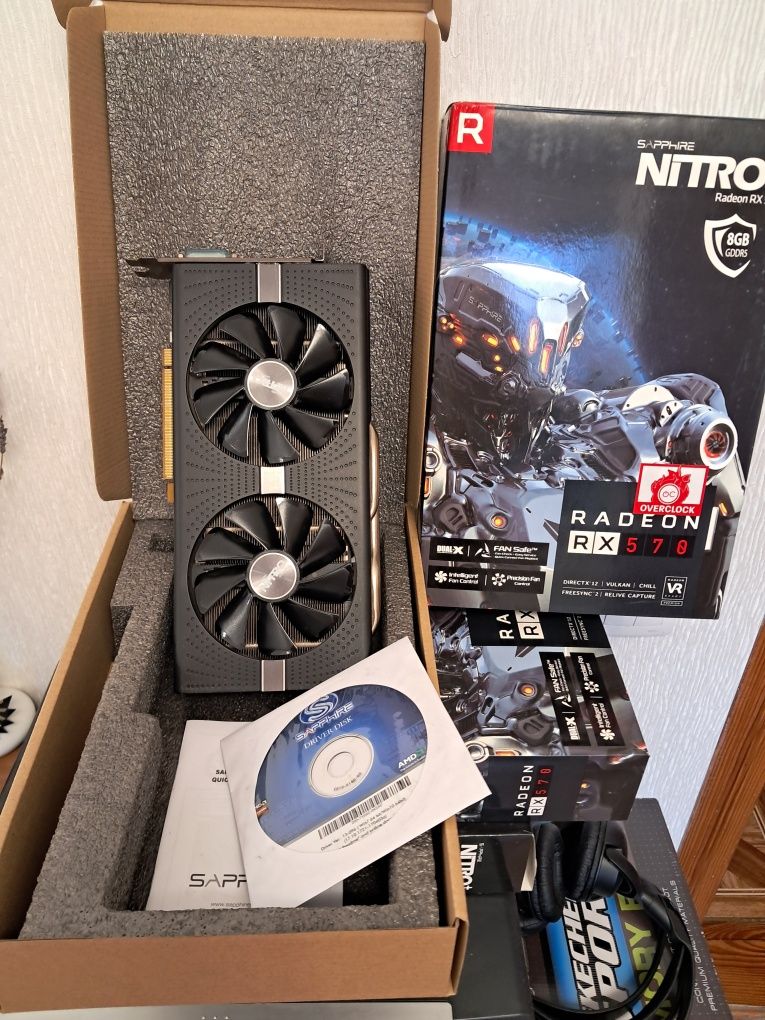 Видеокарта б\у SAPPHIRE NITRO+ RX580 8GB как новая и другие карты