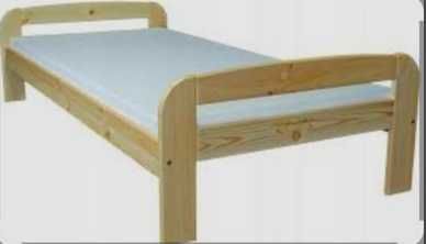 Łóżko sosnowe 200x90 plus materac naturalny Futon Len, bawełna