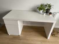 Biurko białe Malm, Ikea 140x65