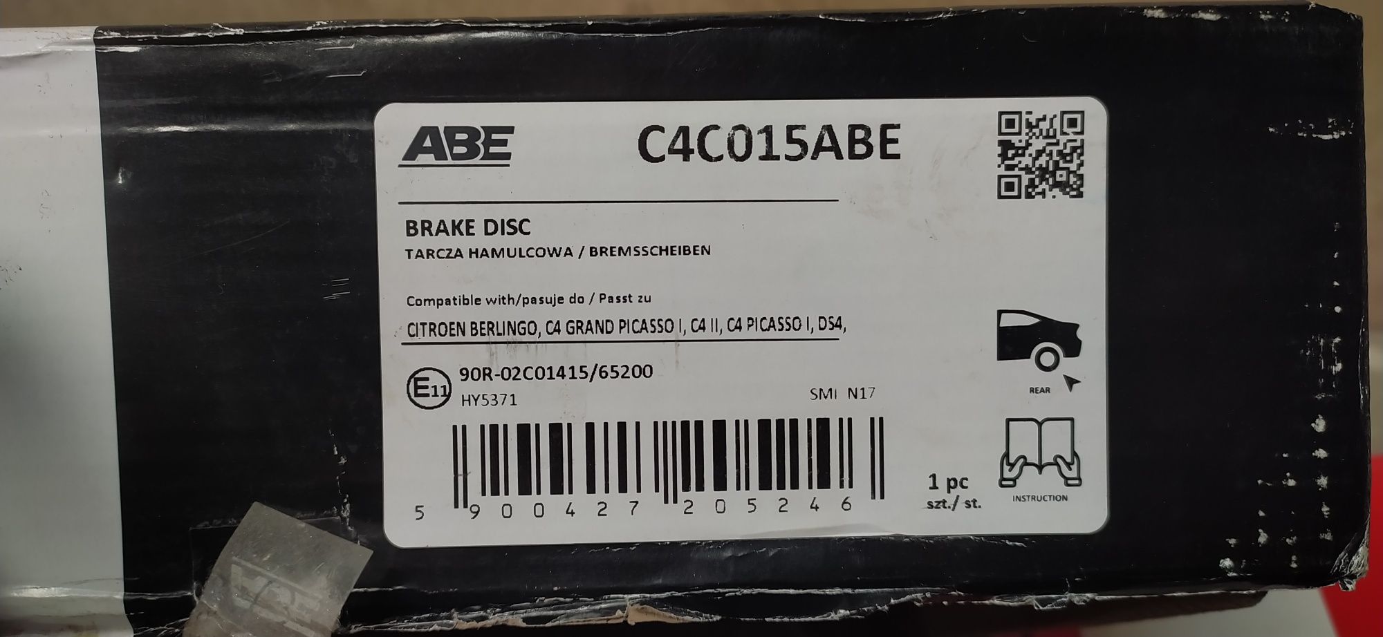 задні гальмівні диски ABE C4C015ABE на Peugeot Citroen 4249.46