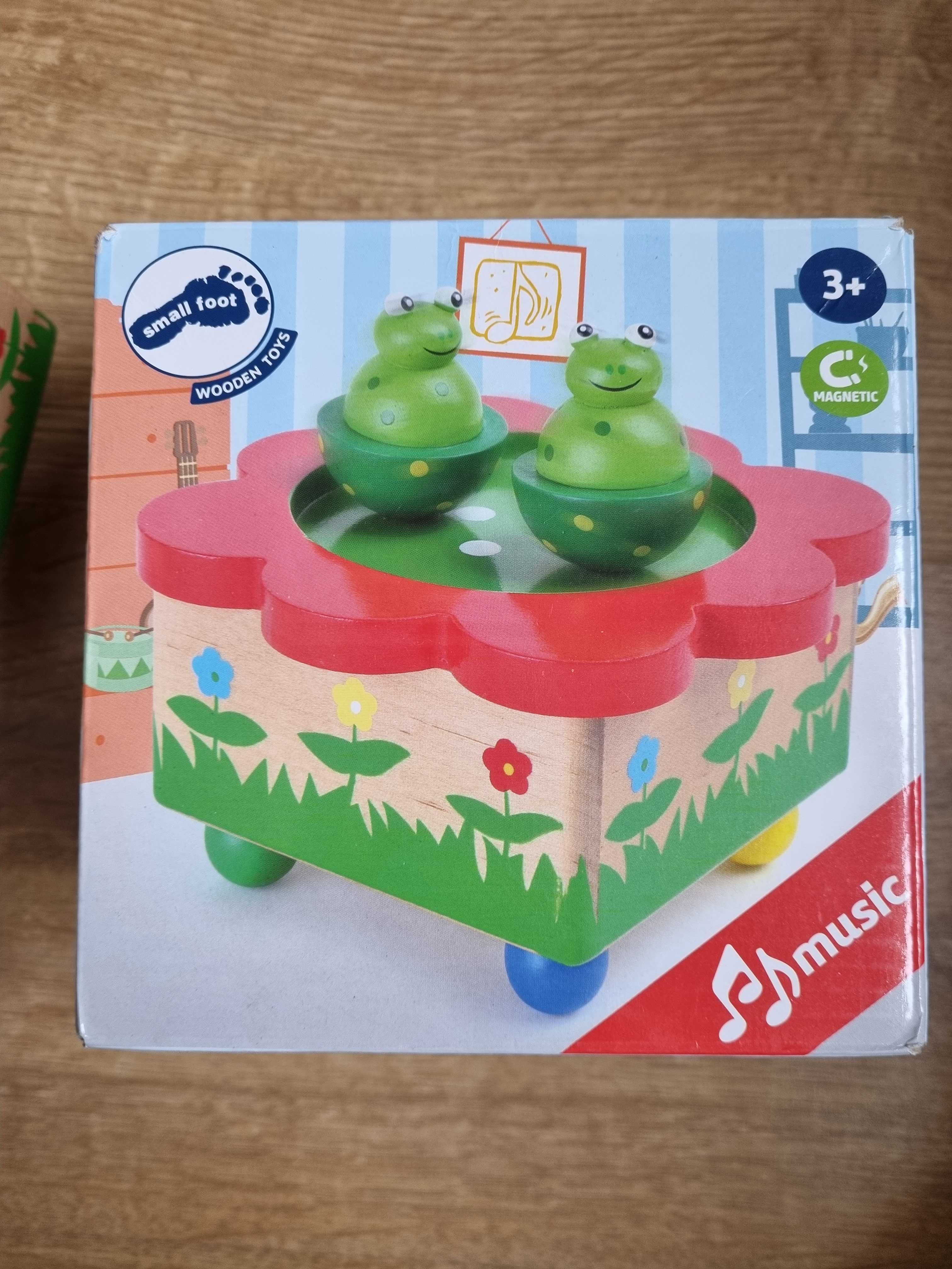 Small foot design pozytywka żabka dla dzieci zabawka drewniana