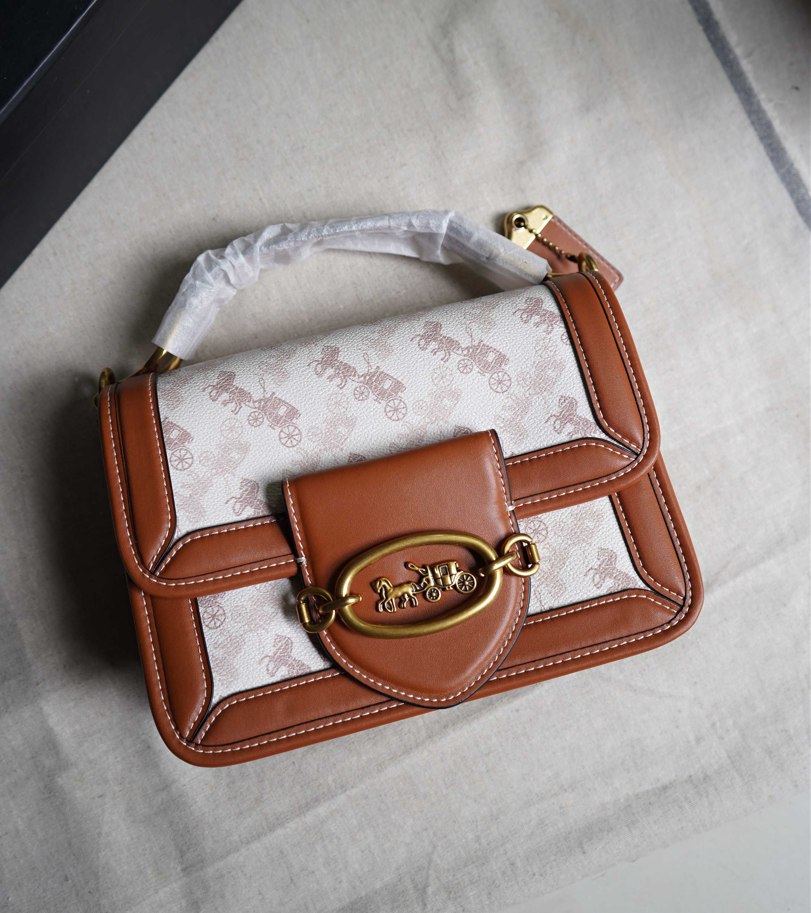 Coach Hero Shoulder Bag With Horse And Carriage Print