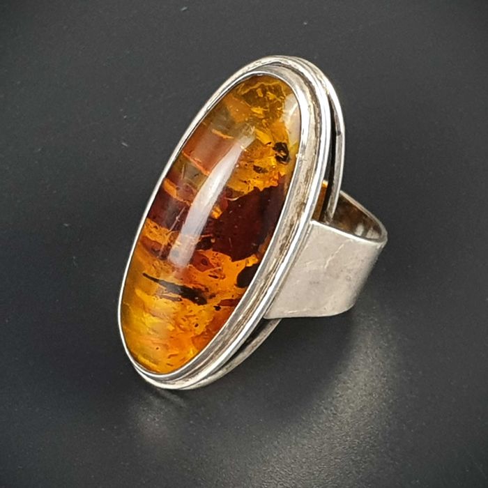 Stary srebrny pierścionek Fischland jak Orno Warmet Rytosztuka Imago