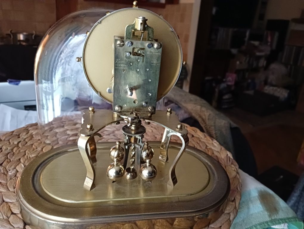 Kolekcjonerski zegar roczniak Kundo roczny Germany mosiądz szkło antyk