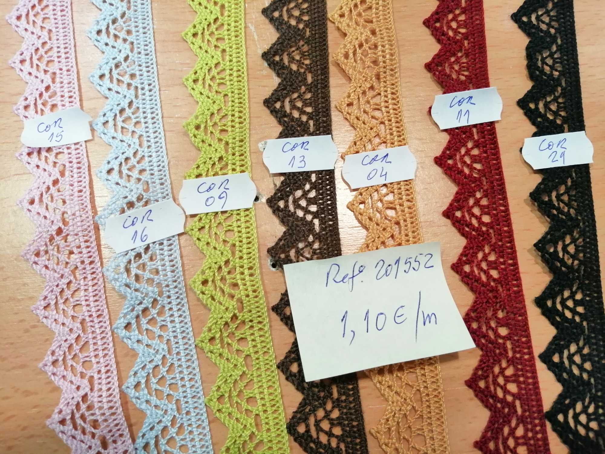 Vende-se em Saldo, 587 mt de Rendas 100% algodão Mercerizado