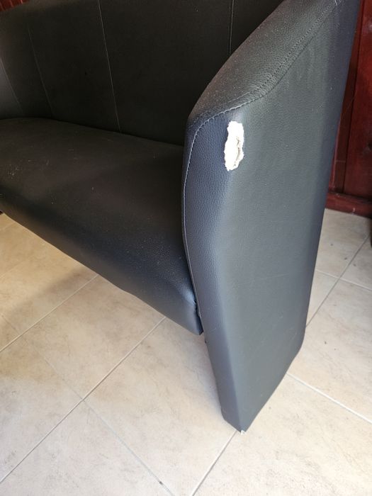 Sofa trzyosobowa czarna ekoskora