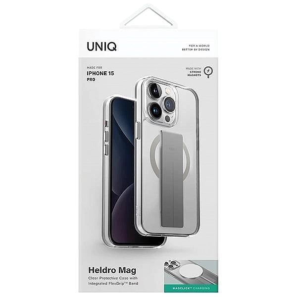 Etui UNIQ Heldro Mag Magclick Charging na iPhone 15 Pro - przezroczyst