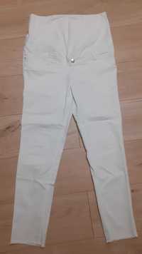 Białe spodnie nowe jeansy ciążowe dopasowane rozmiar 38 bpc bonprix