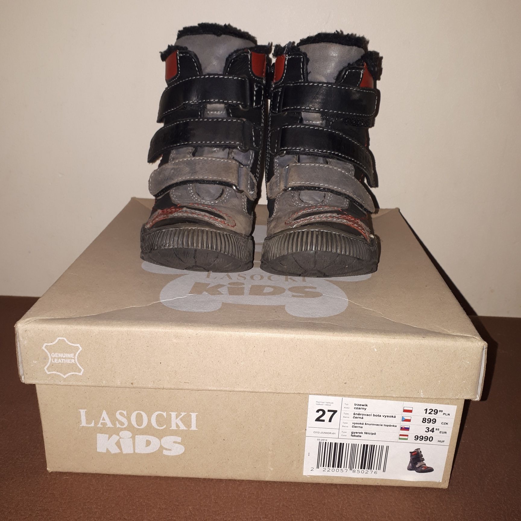 Lasocki CCC skórzane czarne buty zimowe rozmiar 27 wkładka 17.5 cm