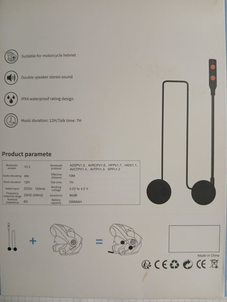 Zestaw głośnomówiący bluetooth do kasku