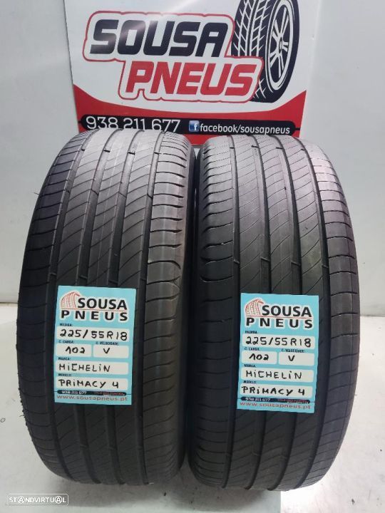 2 pneus semi novos 225-55R18 michelin - oferta dos portes