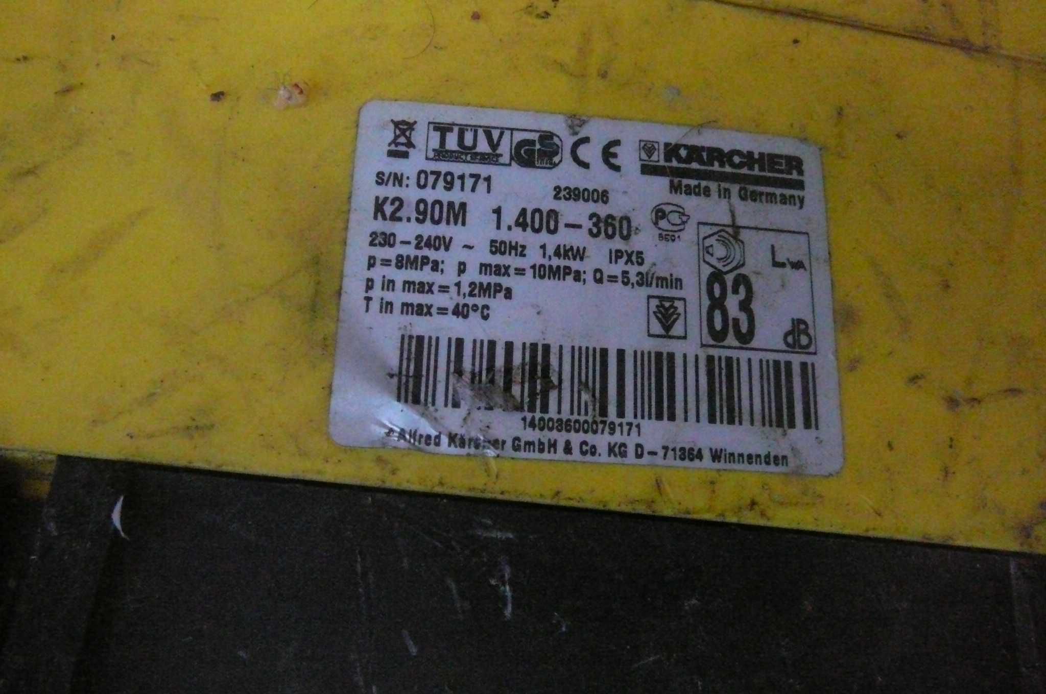 Myjka ciśnieniowa Karcher K2.90 Uszkodzona na części