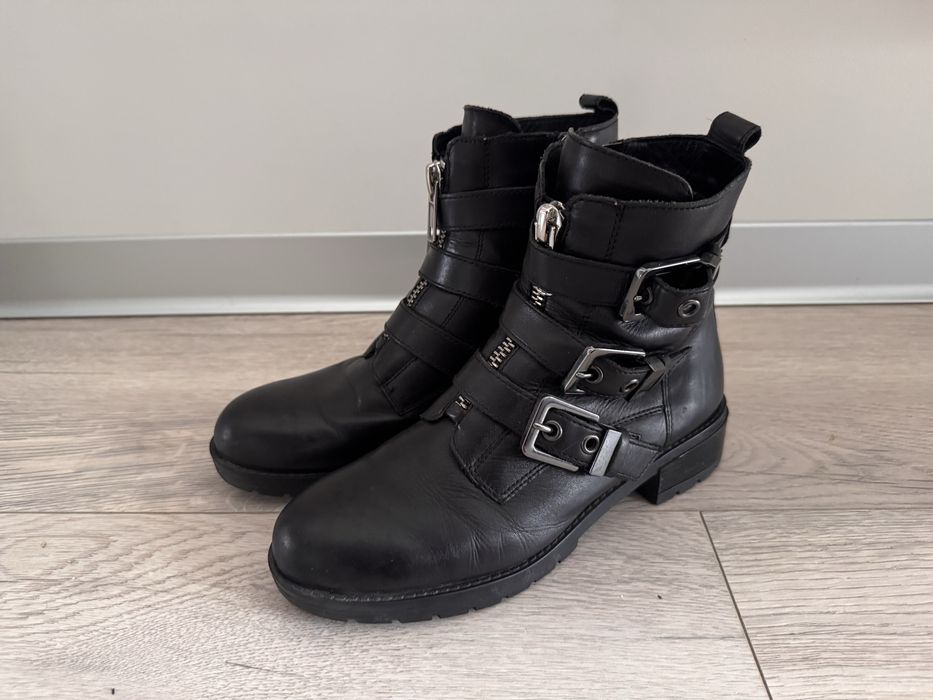 Czarne botki buty jesienne zimowe Gino Rossi 38 jak 39 skóra naturalna