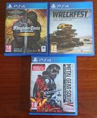 Jogos PS4 - MGS5 / Kingdom Come / Wreckfest