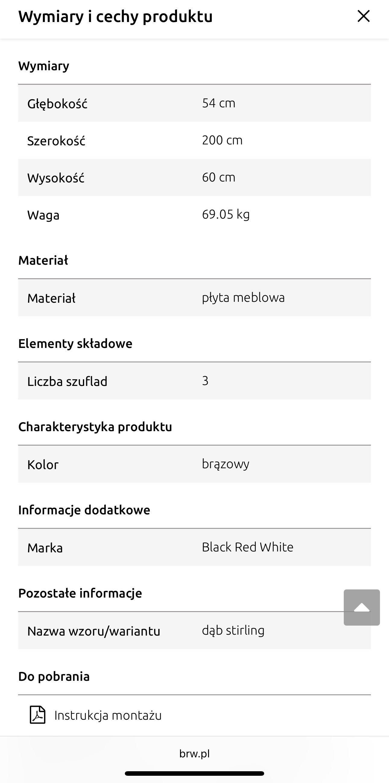 Stół rozkładany i szafka RTV Dąb stirling