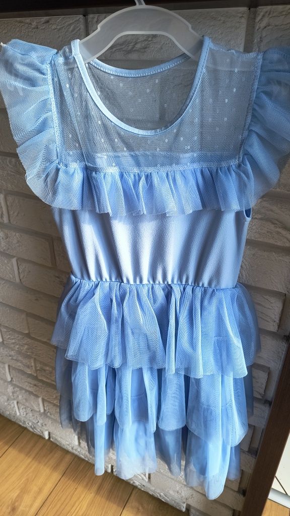 Sukienka tiulowa 140 niebieska