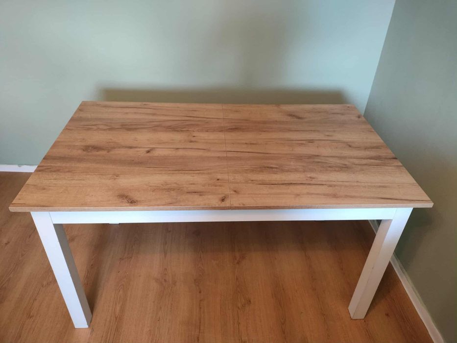 Drewniany stół rozkładany biały dąb