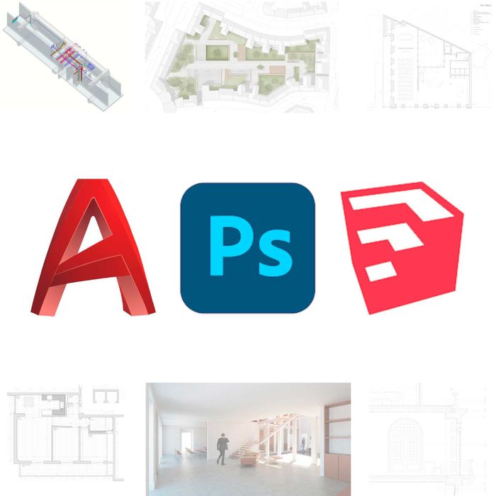 Explicações AutoCAD, Sketchup e Photoshop